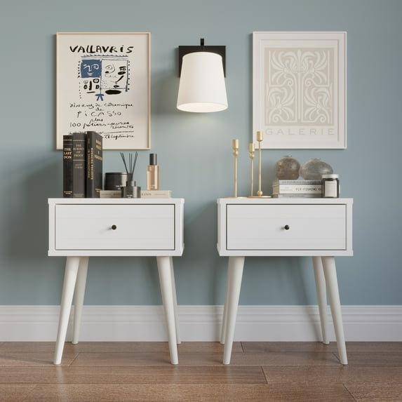 CraftPorch 3 Piece Bedroom Nightstands Set Wingback Tufted Bed Light Pink - Full