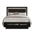 thumbnail image 1 of CraftPorch  Corduroy Velvet Tufted LED Light Platform Storage Bed Black Twin, 1 of 5