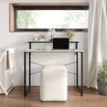 thumbnail image 1 of Castle Place Minimalist 39" Metal Computer Desk With Shelf, Light Grey, 1 of 11