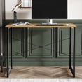 thumbnail image 1 of Castle Place Modern 39" Metal Computer Desk, Light Oak, 1 of 9