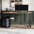 thumbnail image 1 of Castle Place Modern 55" Metal Computer Desk, Light Oak, 1 of 9