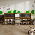thumbnail image 1 of Castle Place  Modern Twin Loft Bed with Storage Rack, Walnut, 1 of 12