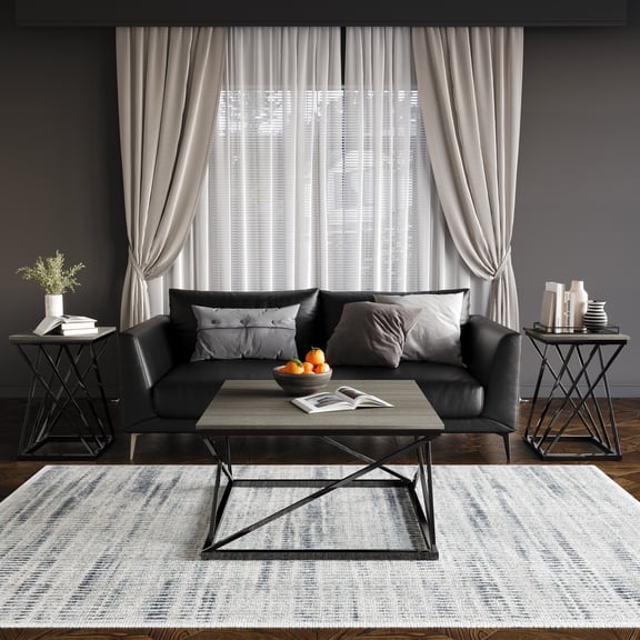 Castle Place Shabby Chic 3- Pieces Coffee Table Set, Grey