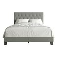 thumbnail image 1 of CraftPorch  Simple Button Tufted Linen Upholstered Bed Light Grey - Twin, 1 of 5