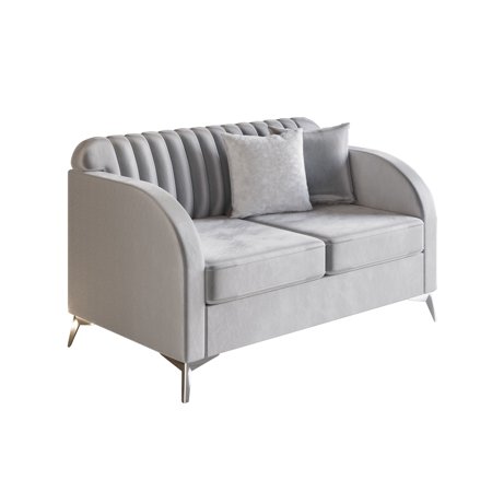 CraftPorch Vertical Channel Tufted Velvet Upholstered Loveseat