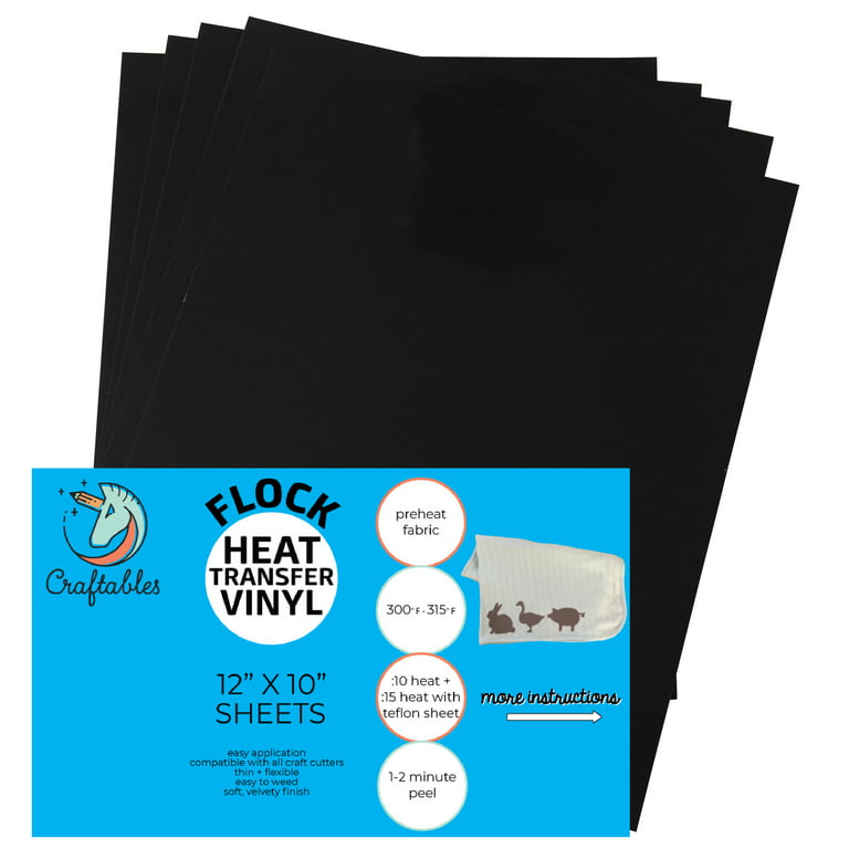 9 x 12 HTV Flock Sheets, Only $1.00