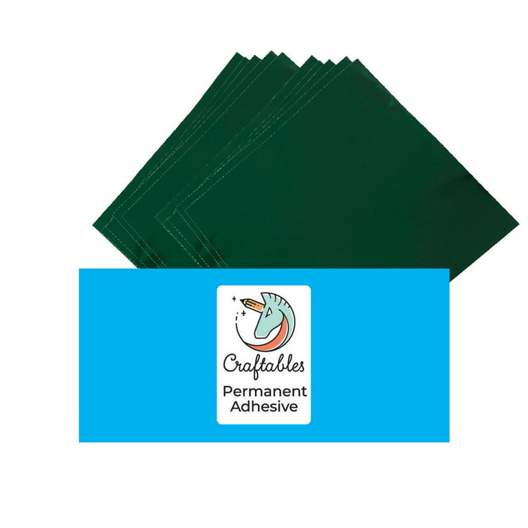 Craftables Dark Green Vinyl Sheets - Permanent, Adhesive, Glossy &  Waterproof 