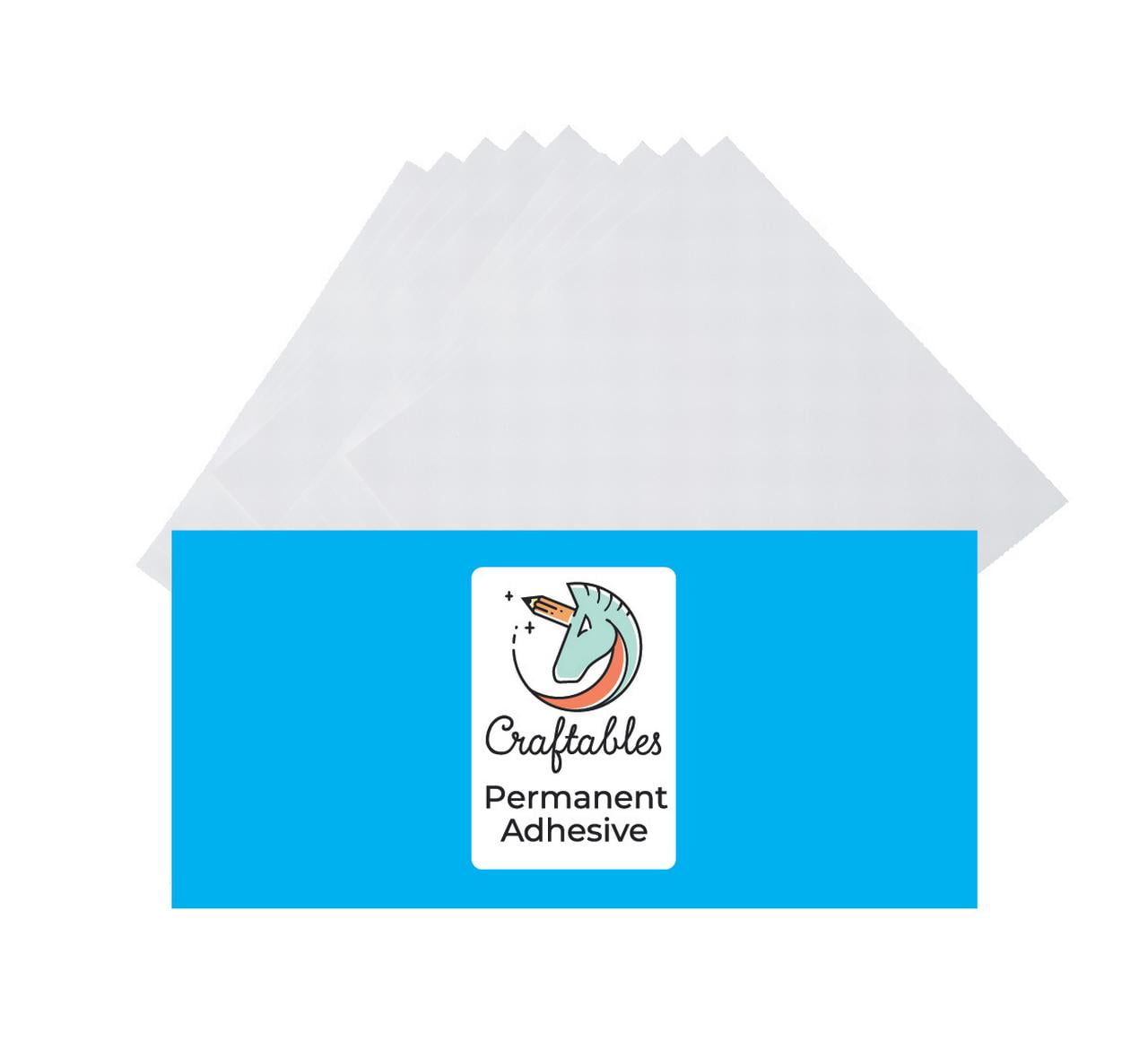 Craftables Matte White Vinyl Sheets Permanent, Adhesive, Glossy