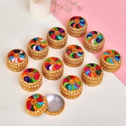 Craftam Aluminum Sindoor Daani, Kumkum Box Bharani Return Gifts for Women for Pooja Set of 12