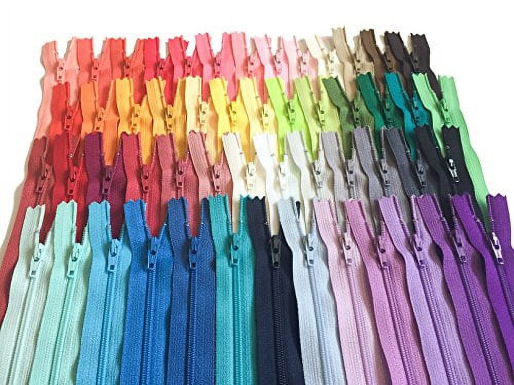 Craftbot YKK Zippers Multicolor Pack 8 Inch Number 3 Nylon Coil Set of 110 Pieces