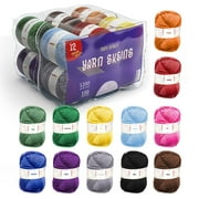 Craftbud Bulk Yarn for Crochet Kit, Knitting Crochet Yarn Acrylic ,Multi-Colored, 1200 Yards