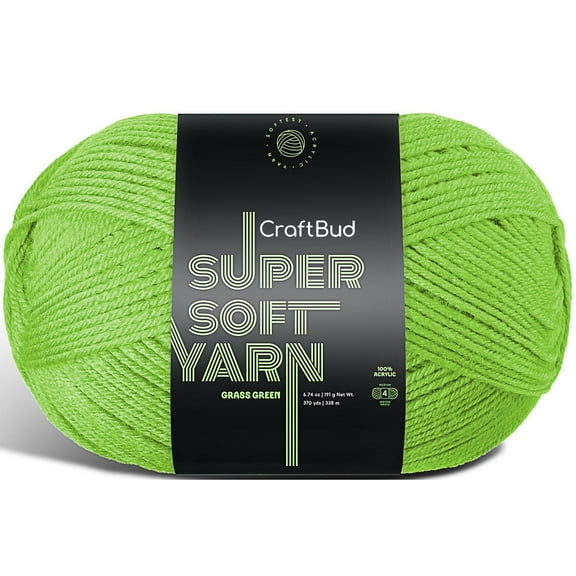 Craftbud Acrylic Yarn For Crocheting And Knitting, (370 Yards) Worsted Medium #4 Crochet Yarn For Beginners, Grass Green