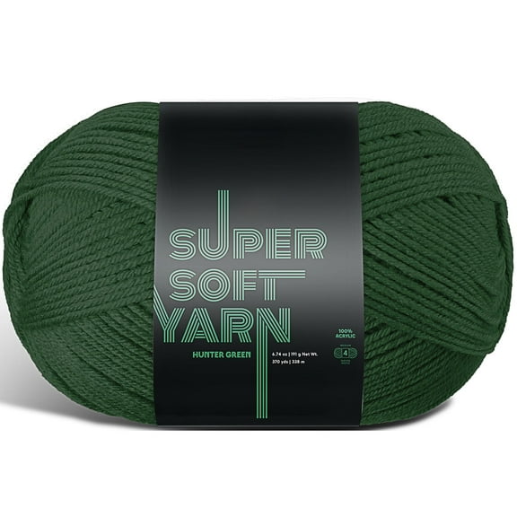 Craftbud Acrylic Yarn For Crocheting And Knitting, (370 Yards) Worsted Medium #4 Crochet Yarn For Beginners, Hunter Green