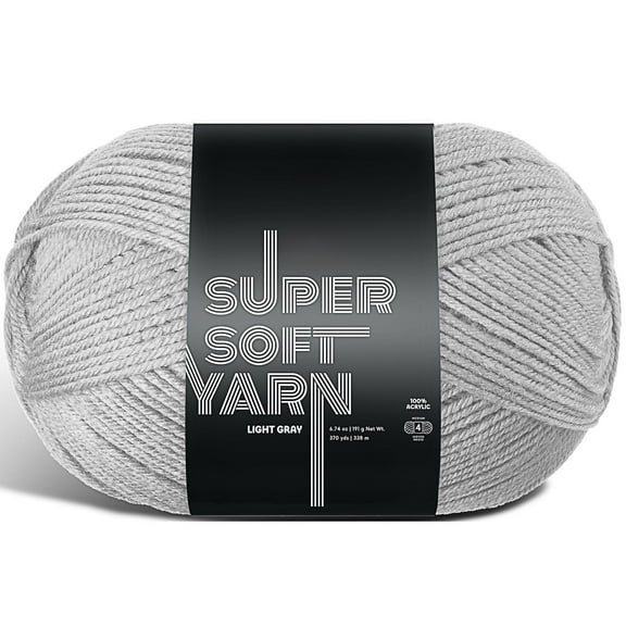 Craftbud Acrylic Yarn For Crocheting And Knitting, (370 Yards) Worsted Medium #4 Crochet Yarn For Beginners, Light Grey