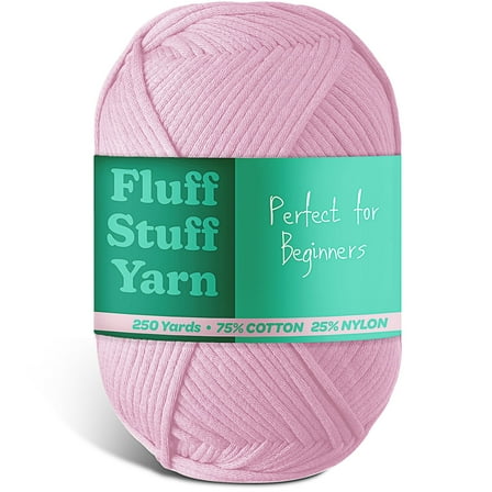 Craftbud Cotton Yarn For Crocheting And Knitting, (250 Yards) Worsted Medium #4 Crochet Yarn For Beginners, 3 Pack,Baby Pink