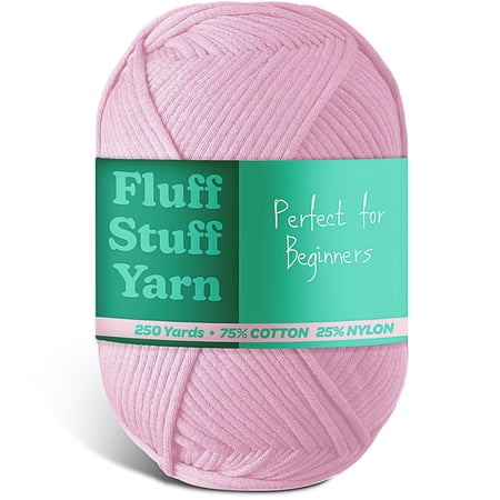 Craftbud Cotton Yarn For Crocheting And Knitting, (250 Yards) Worsted Medium #4 Crochet Yarn For Beginners, 3 Pack,Baby Pink