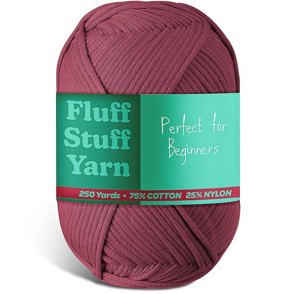 Craftbud Cotton Yarn For Crocheting And Knitting, (250 Yards) Worsted Medium #4 Crochet Yarn For Beginners, Berry