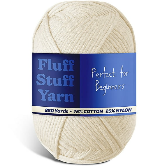 Craftbud Cotton Yarn For Crocheting And Knitting, (250 Yards) Worsted Medium #4 Crochet Yarn For Beginners, Cream