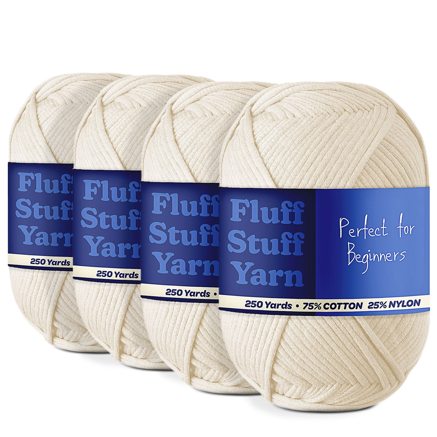 (4 pack) Craftbud Cotton Yarn For Crocheting And Knitting, (250 Yards ...