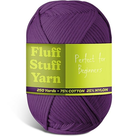 Craftbud Cotton Yarn For Crocheting And Knitting, (250 Yards) Worsted Medium #4 Crochet Yarn For Beginners, Purple