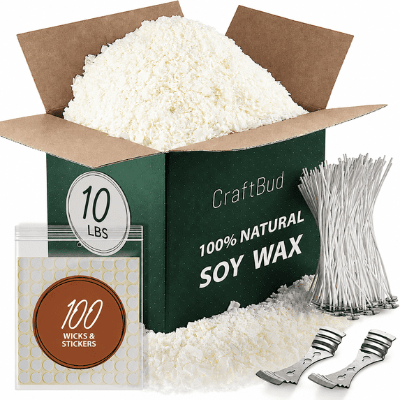 CraftBud Soy Wax Candle Making Kit for Adults and Kids, 10LB Soy Wax for Candle Making Supplies