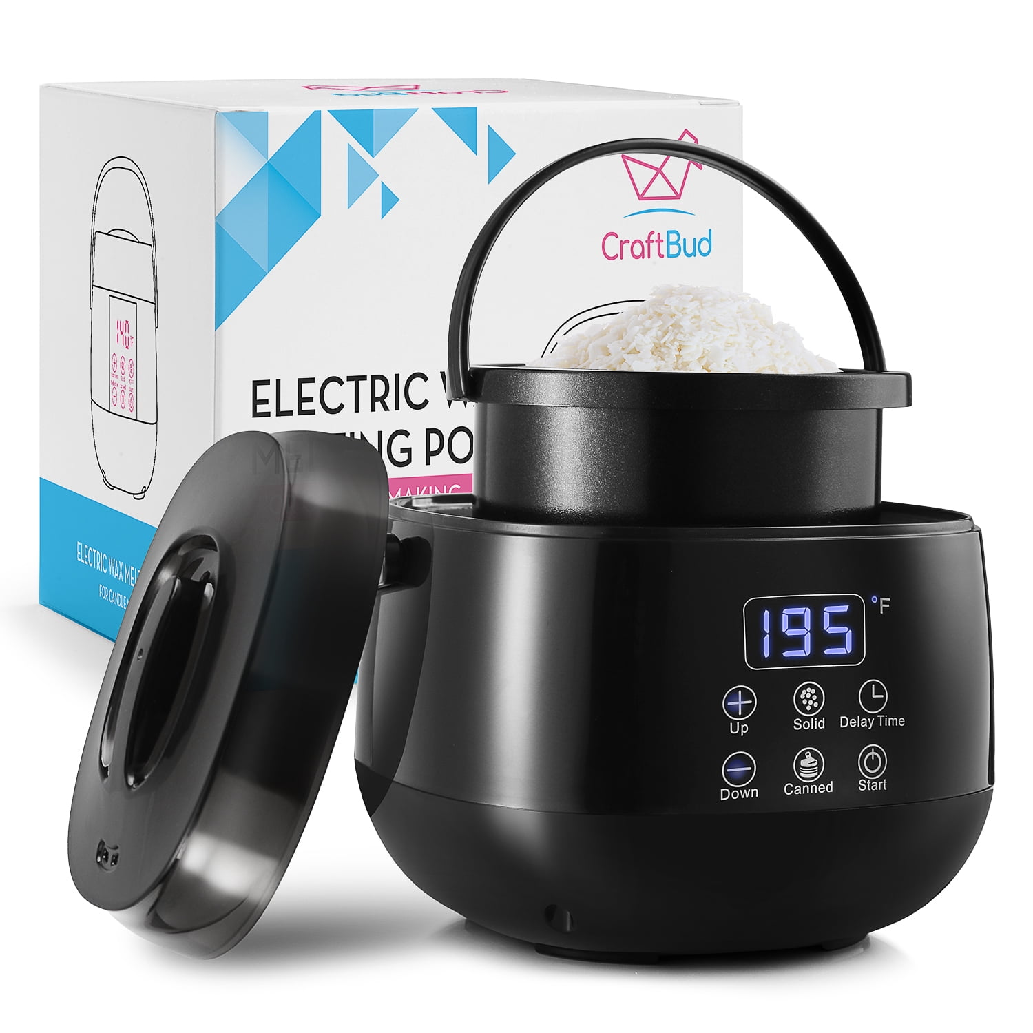 Craftbud Electric Wax Melting Pot, Wax Melt Warmer, Suitable for All Wax Types - Fast, Easy, & Clean, Size: Electric Melting Pot, Black