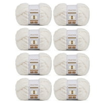 Crafted By Catherine Chunky Chenille Yarn - 8 Pack (8oz / 227g, 31.7 Yards Each Skein), Ivory, Gauge 7 Jumbo