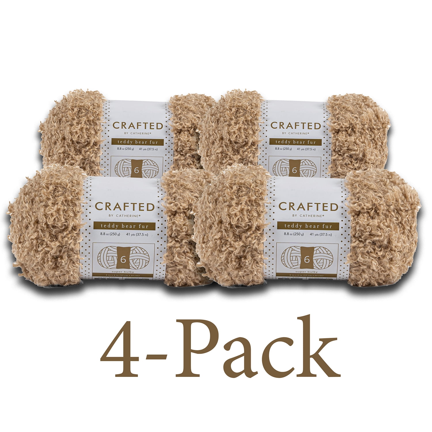 https://i5.walmartimages.com/seo/Crafted-By-Catherine-Teddy-Bear-Fur-Yarn-100-Polyester-41-yd-Camel-Pack-of-4_ee1d363e-09ca-4759-87fa-bf679221b47a.5b8f2307775bbbf569ebd2662b9569a0.jpeg