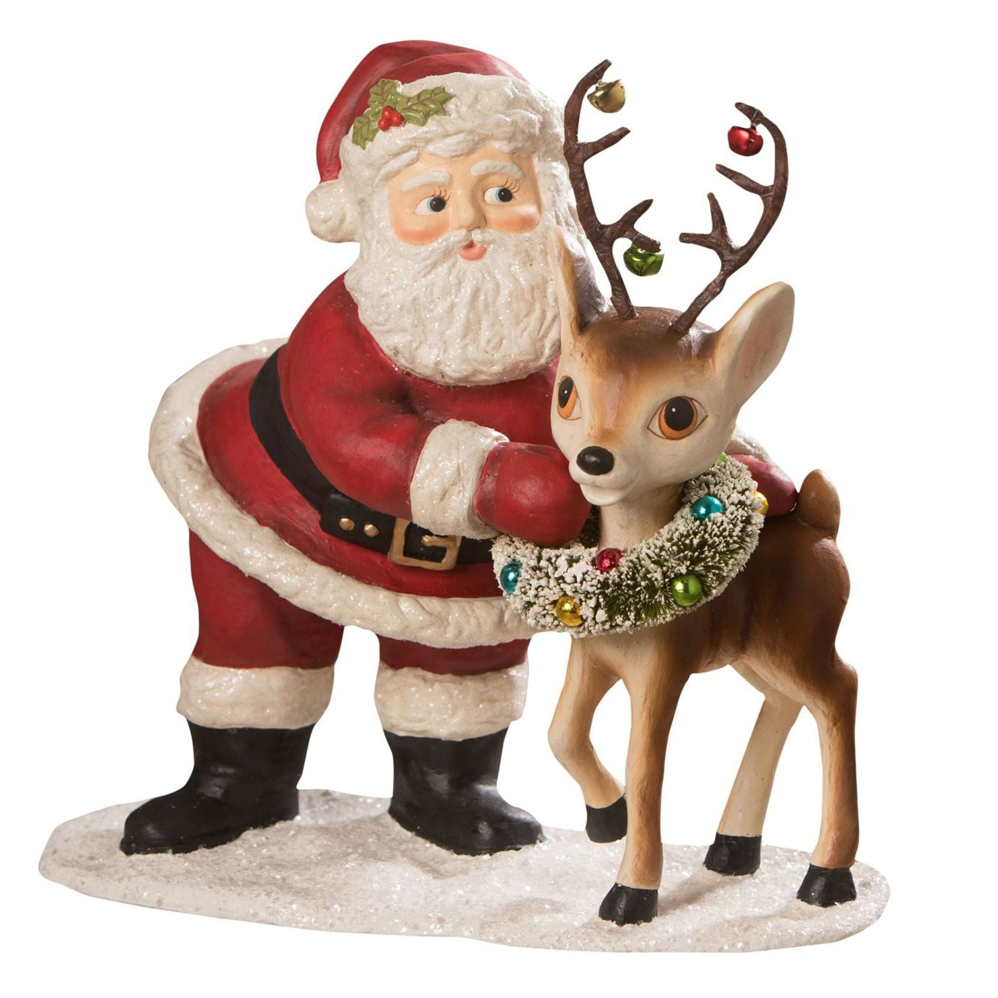Iridescent Christmas Reindeer and Santa Sleigh Set – Top Treasures Store