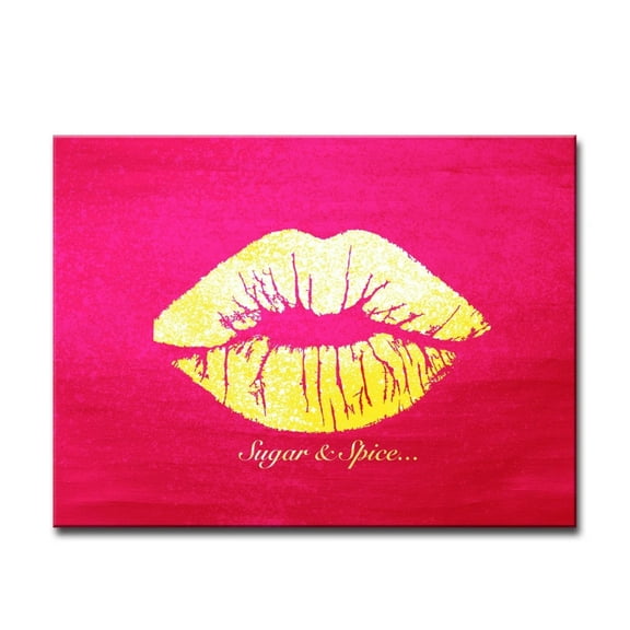 Pink and Yellow Rectangular Canvas Wall Art 12" x 16"