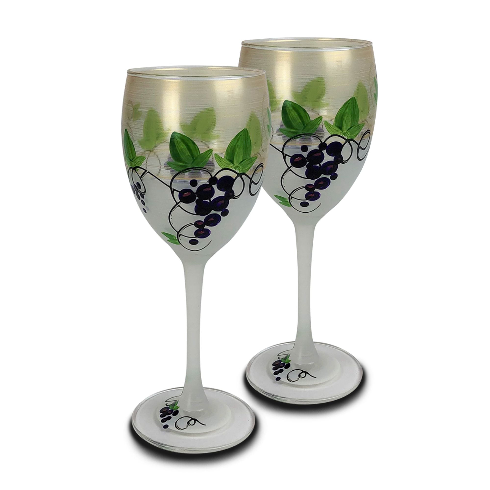 Grape Wine Glasses, Set of Two
