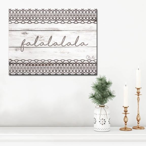 White and Gray Christmas Falala Wrapped Rectangular Wall Art Decor 30" x 40"