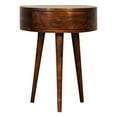 thumbnail image 1 of Crafted Nightstand - Solid Wood Chestnut Semi Circle With Bright Shiny Drawer Knob Design Dazzling For Home Detail, 1 of 6