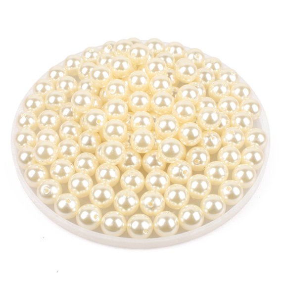 Crafted Pearls Beads for Craft Jeweler Embroidery Making Purpose Round Shape (500 Pieces, 4MM) For Girls