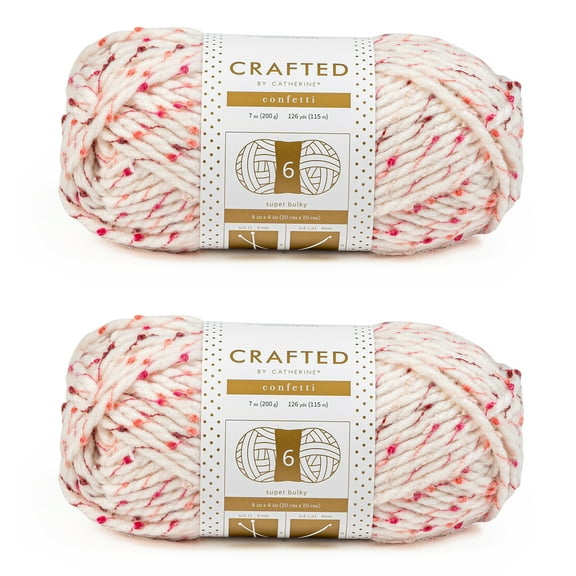 Crafted by Catherine Berry Patch Confetti Super Bulky Yarn, 126 yards, 7oz/200g (2 Pack)