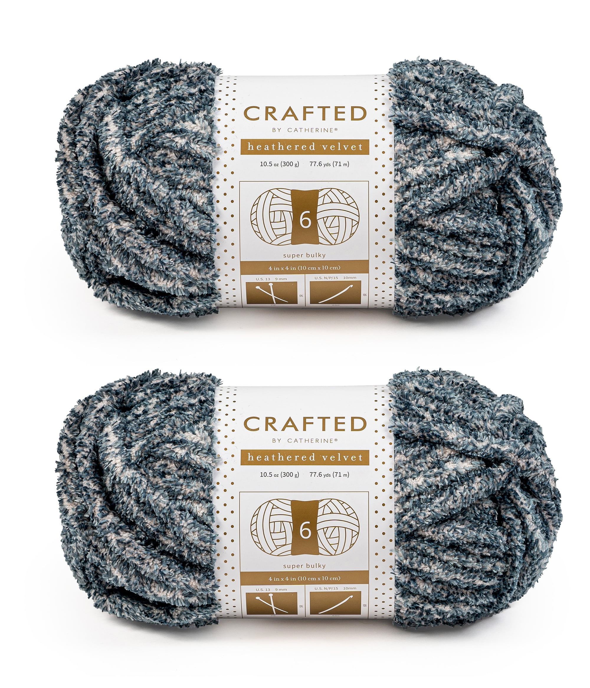 Crafted by Catherine Blue Heathered Velvet Super Bulky Yarn, 77 yards ...