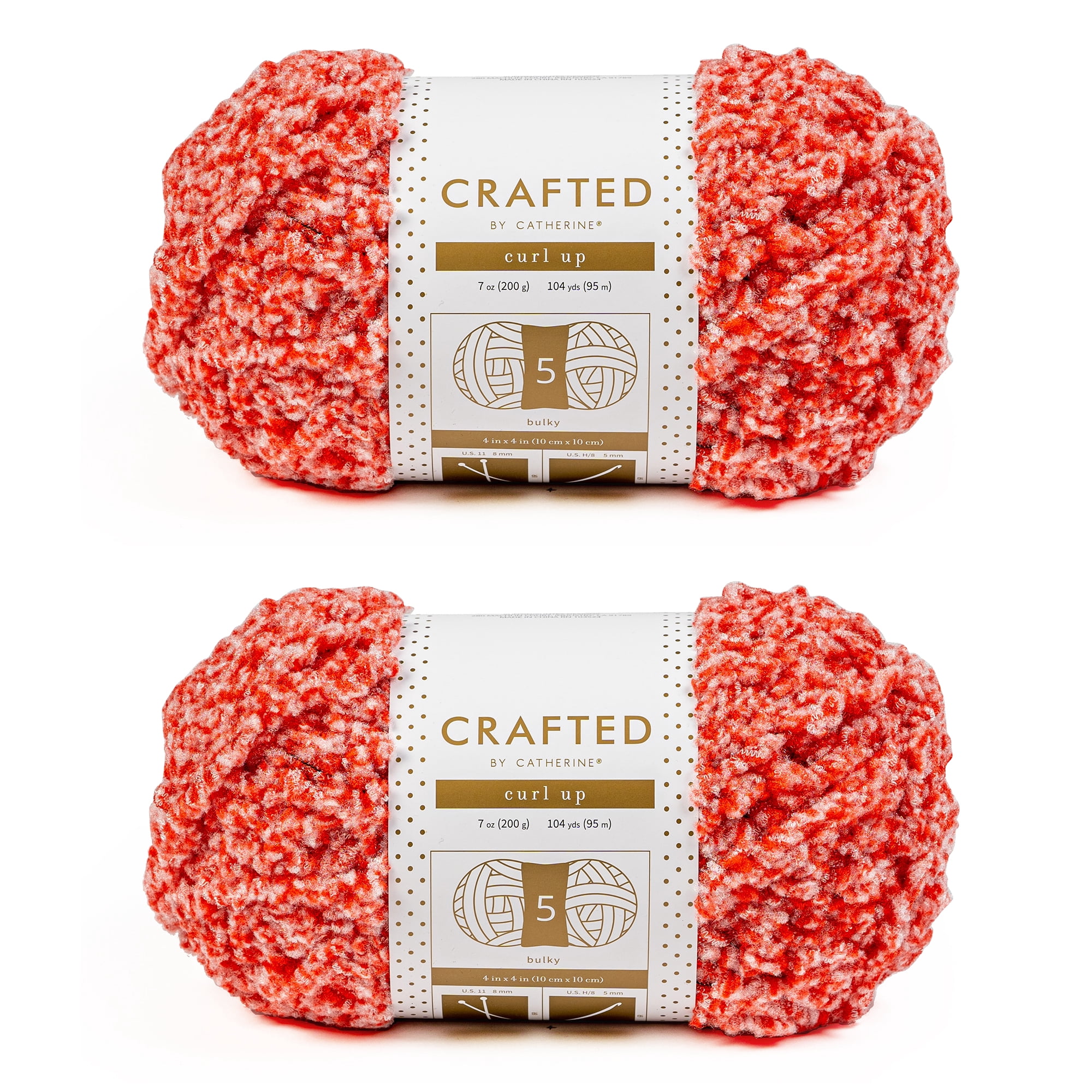 Crafted by Catherine Candy Cane Curl Up Super Bulky Yarn, 104 yards, 7oz/200g (2 Pack)