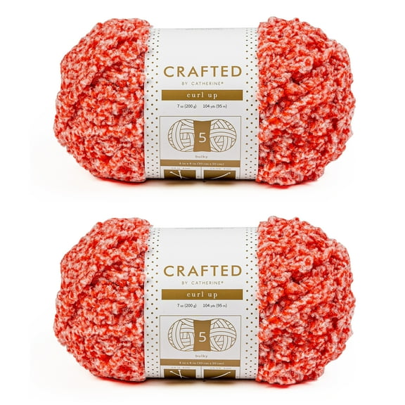 Crafted by Catherine Candy Cane Curl Up Super Bulky Yarn, 104 yards, 7oz/200g (2 Pack)