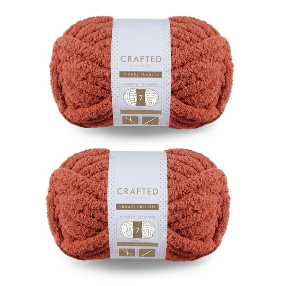 Crafted by Catherine Clay Chunky Chenille Jumbo Yarn, 41 yards, 10.5oz/300g (2 Pack)