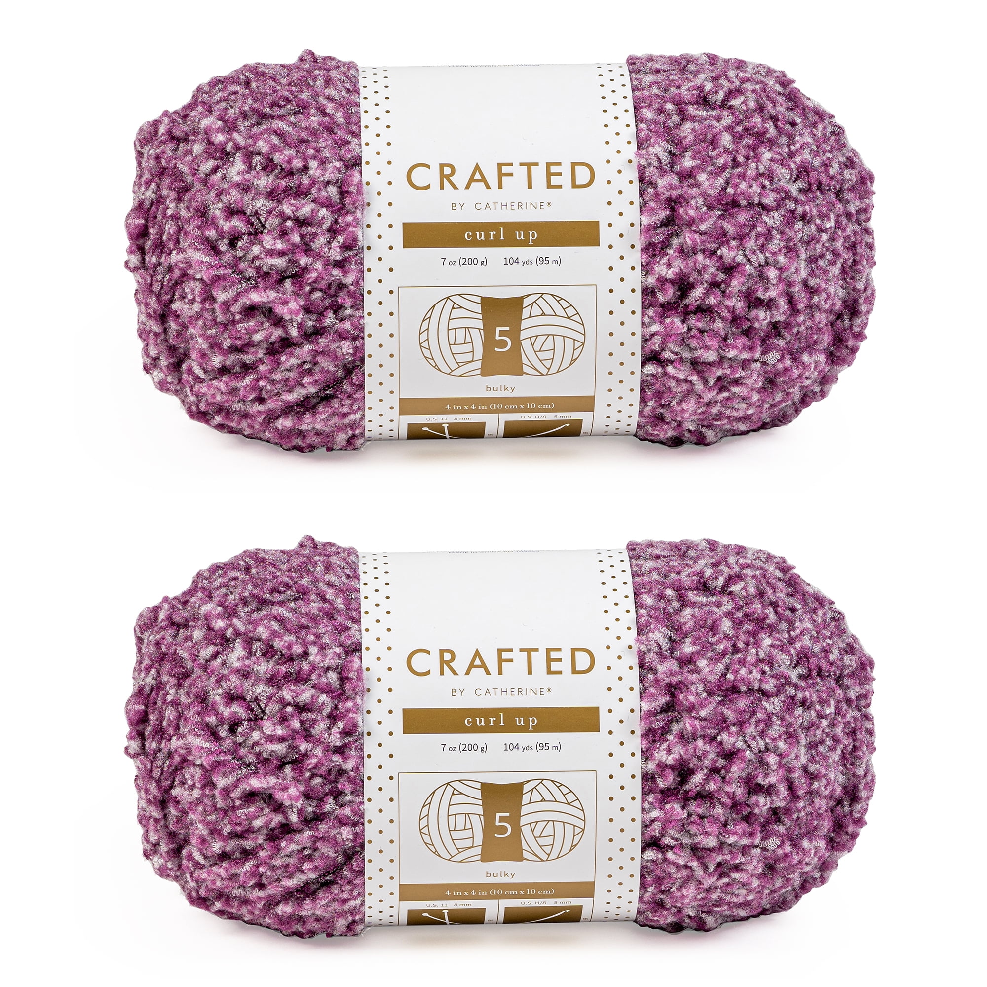 Crafted by Catherine Grape Curl Up Super Bulky Yarn, 104 yards, 7oz/200g (2 Pack)