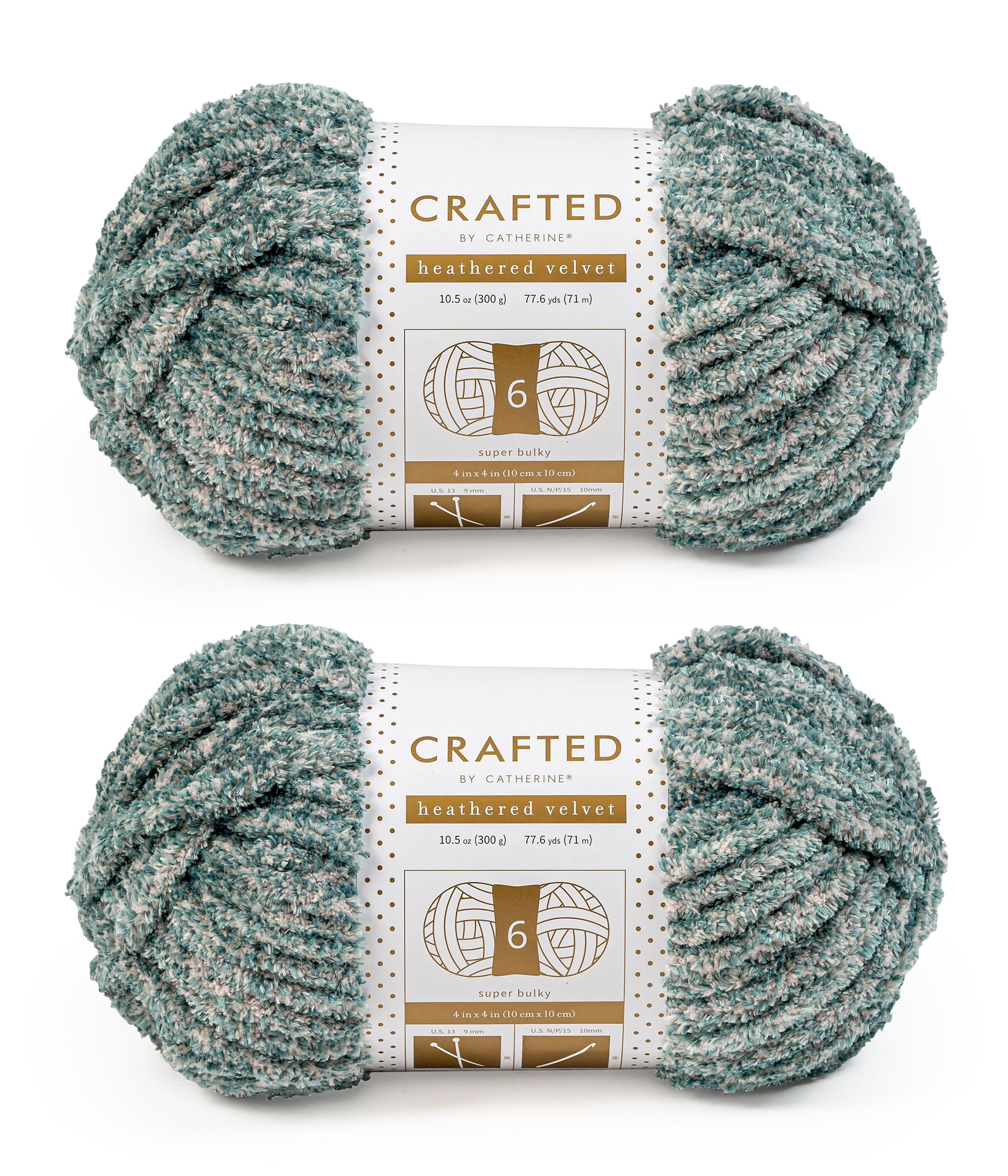 Crafted by Catherine Green Heathered Velvet Super Bulky Yarn, 77 yards ...