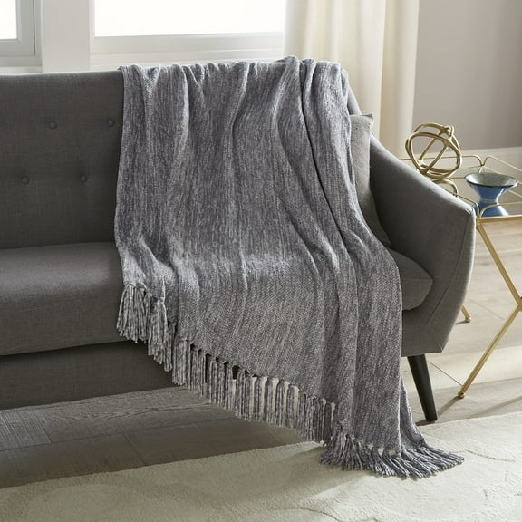 Crafted by Catherine Gray Heavyweight Chenille Throw 50" x 60", Luxury Soft Cozy