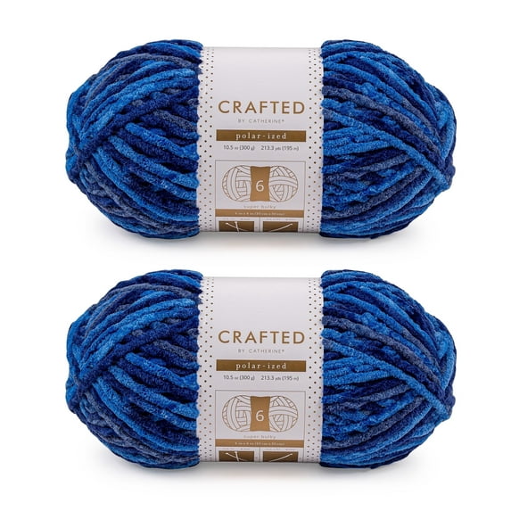 Crafted by Catherine Navy Multi Polarized Super Bulky Yarn, 213 Yards, 10.5oz/300g (2 Pack)
