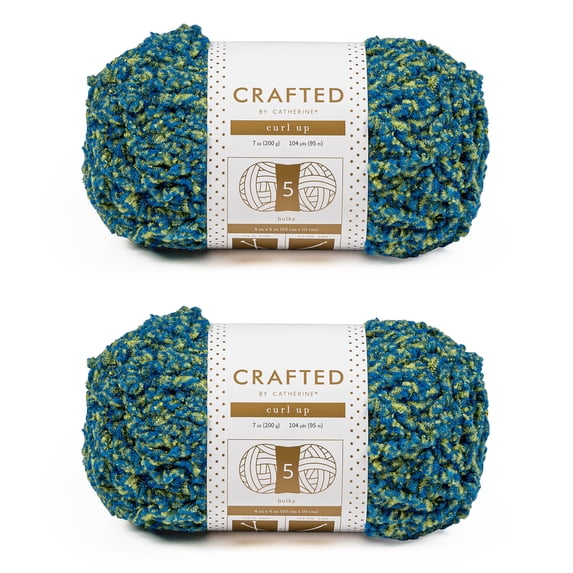 Crafted by Catherine Peacock Curl Up Super Bulky Yarn, 104 yards, 7oz/200g (2 Pack)