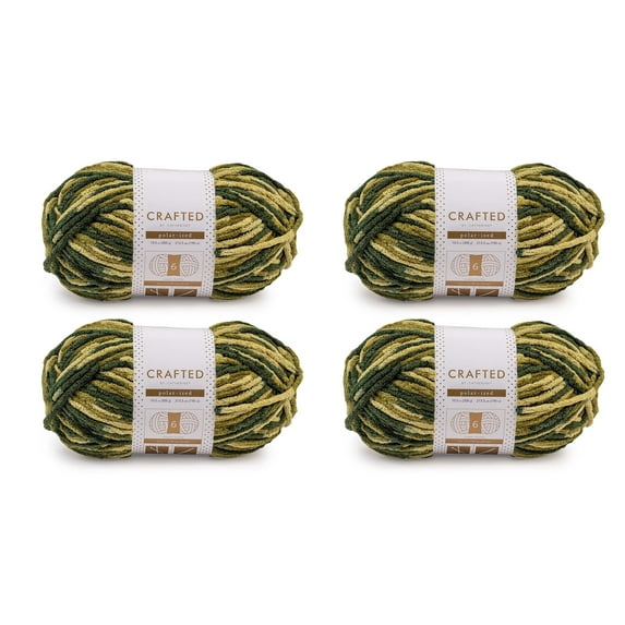 Crafted by Catherine Camouflage Multi Polarized Super Bulky Yarn, 213 yards, 10.5oz/300g (4 Pack)