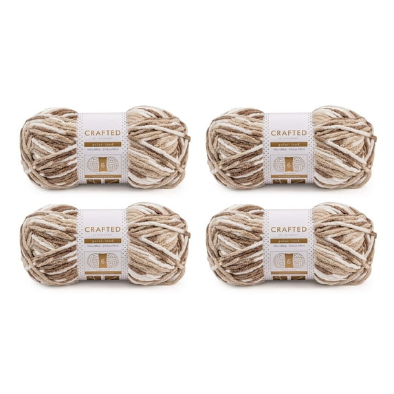 Crafted by Catherine Khaki Multi Polarized Super Bulky Yarn, 213 Yards, 10.5oz/300g (4 Pack)