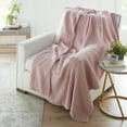 thumbnail image 1 of Crafted by Catherine Premier Ribbed Cozy Knit Throw Blanket 60" x 70" Inches, Soft Comfy Decorative Throw for Couch Bed Sofa Travel, Mauve, 1 of 4