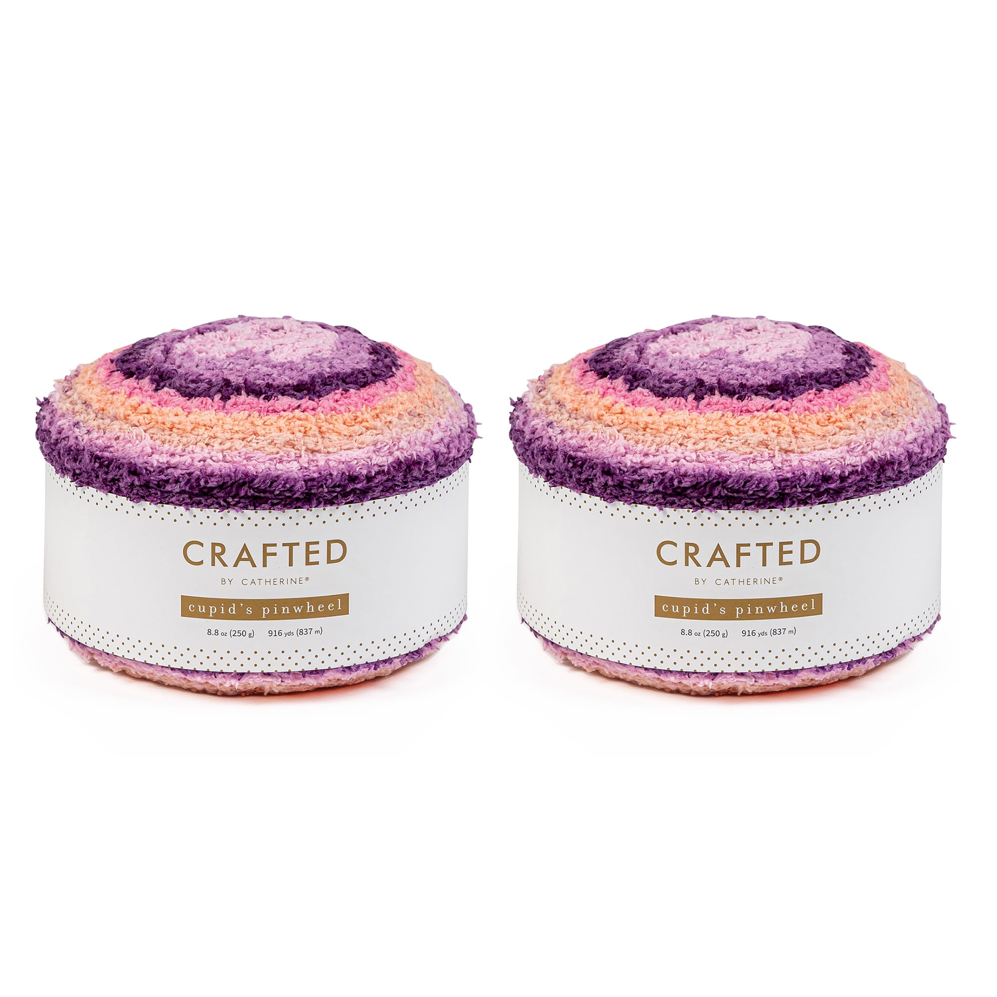 Crafted by Catherine Purple Pink Cupid's Pinwheel Light Yarn, 916 yards, 8.8oz/250g (2 Pack)