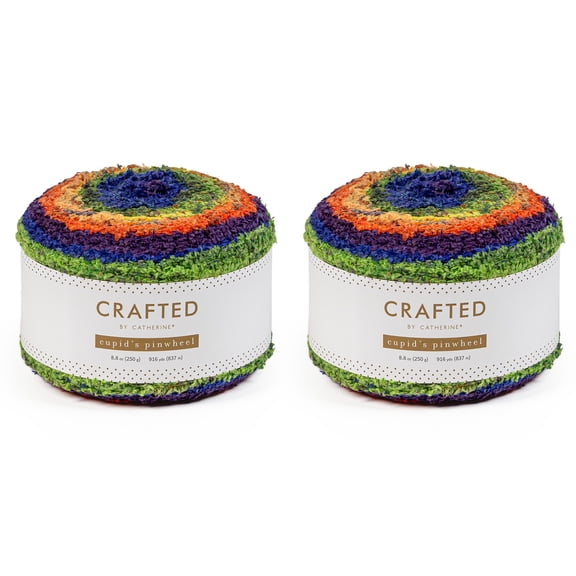 Crafted by Catherine Rainbow Cupid's Pinwheel Light Yarn, 916 yards, 8.8oz/250g (2 Pack)
