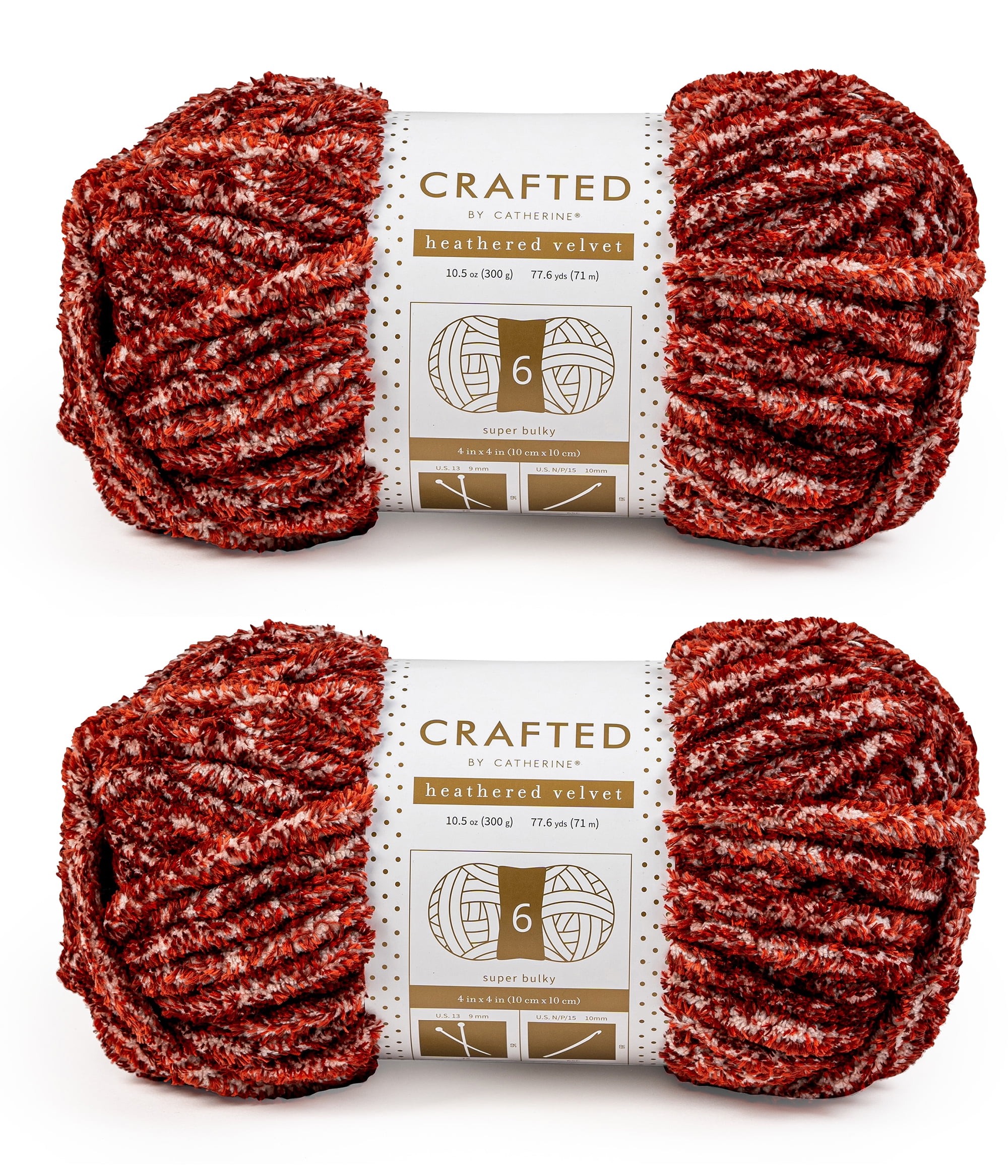 Crafted by Catherine Red Heathered Velvet Super Bulky Yarn, 77 yards ...